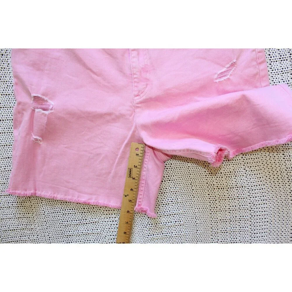 Candace Cameron Bure Pink women's short Size 16 summer high waist Distressed